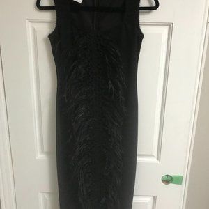 Blackbird Studios - Black  Lace /Feather Cocktail Dress